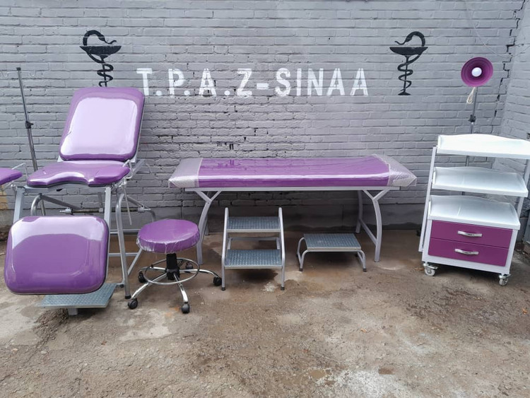 ست تخت ژنیکولوژی و تخت معاینه پایه مبلی فلت