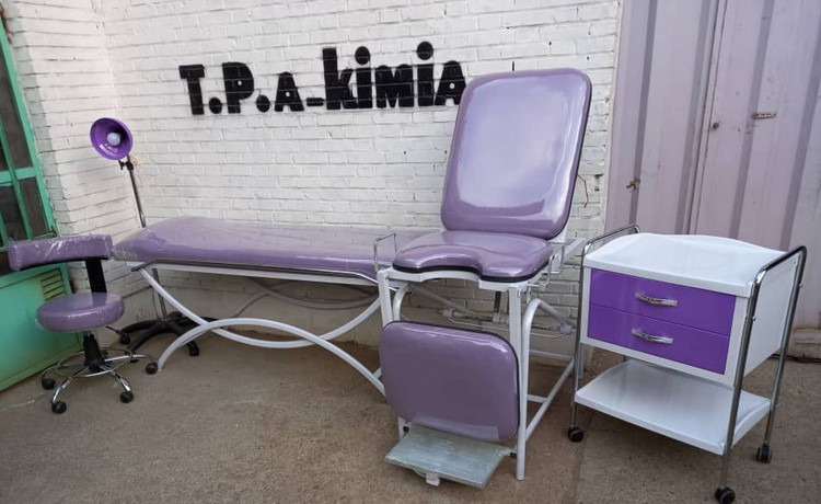 ست تخت ژنیکولوژی و تخت معاینه پایه هلالی فلت
